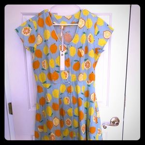 NWT TeeBerry&Weave citrus retro dress- Modcloth Lg